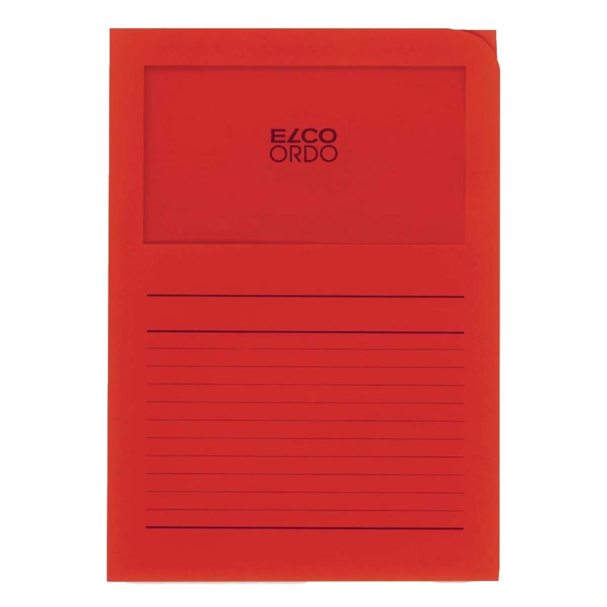 Ordo Classico Elco Switzerland suitable for needs at home and in the office Paper file folder, 120 gsm, 220 x 310 mm. 180 x 100 mm window Inkjet compatible ELCO Ordo 5/pack Red 29489-92stationery shops in dubai mall office supply uae cute stationery online